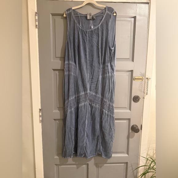 XCVI Boho Sleeveless Blue Maxi Dress SZ XL - Picture 1 of 5